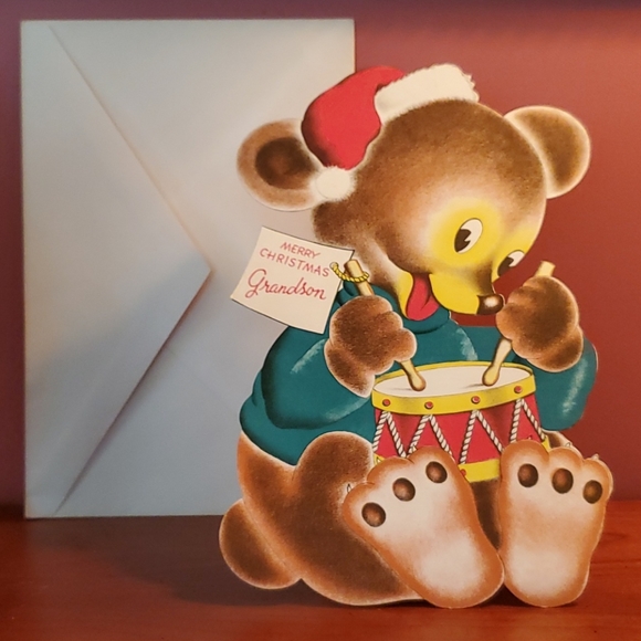 Vintage 1940s Unused Large Stand-Up Christmas Card - Picture 1 of 4